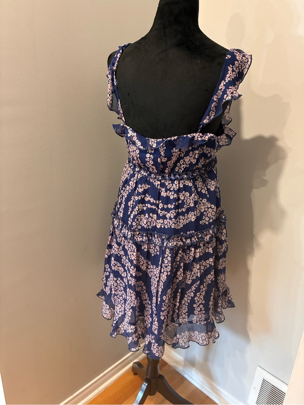Patrons of Peace Navy Blue Floral Ruffle Mini Dress - Picture 5 of 8